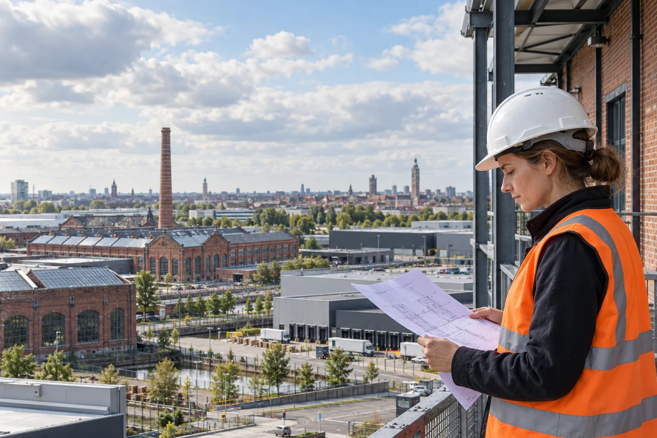 Illustration d’un site industriel et de travaux dans les Hauts-de-France.